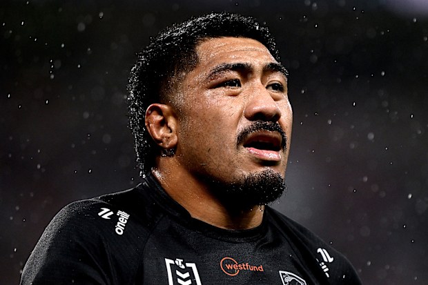 BRISBANE, AUSTRALIA - MAY 17: Moses Leota of the Panthers is seen during the round 11 NRL match between Penrith Panthers and St George Illawarra Dragons at Suncorp Stadium, on May 17, 2026, in Brisbane, Australia. (Photo by Bradley Kanaris/Getty Images)