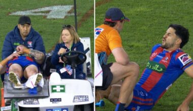 NRL 2026: Newcastle Knights vs Sydney Roosters score, Dylan Lucas and Dylan Brown injured, James Tedesco scores hat-trick