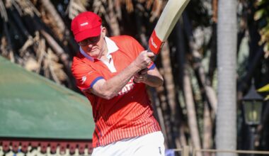 'Don't feed the dog': Prime Minister Anthony Albanese issues Toto warning as he hosts star-studded charity cricket match