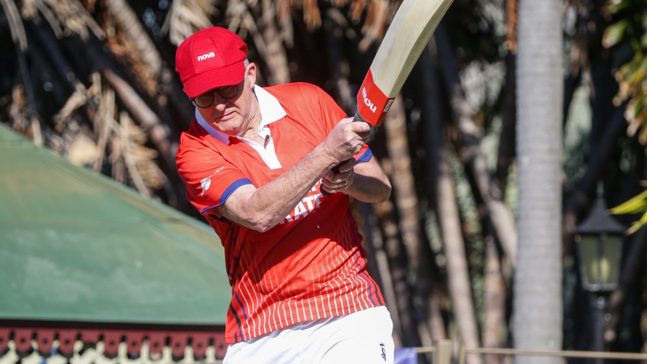 'Don't feed the dog': Prime Minister Anthony Albanese issues Toto warning as he hosts star-studded charity cricket match