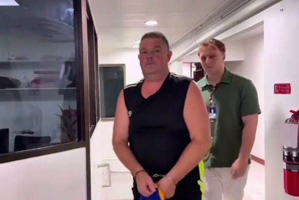 Australian Simon Peter Carman, 45, after his arrest in Thailand.