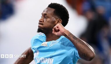 Jhon Duran playing for Zenit St Petersburg