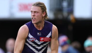 Fremantle Dockers star Hayden Young goes down with groin injury against GWS