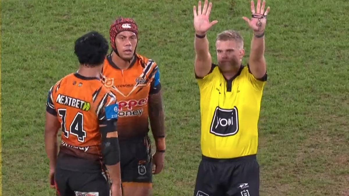 West Tigers star Latu Fainu cops huge ban at NRL judiciary for ‘highly dangerous’ incident