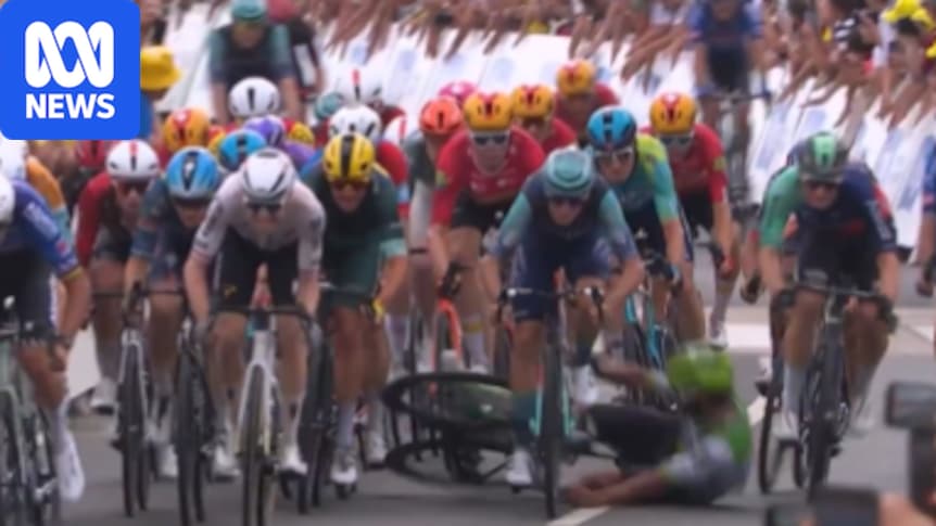 Tim Merlier claims stage 12 of Tour de France as Fernando Gaviria fractures collarbone