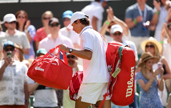 Alex de Minaur is packing his bags earlier than he hoped at Wimbledon.