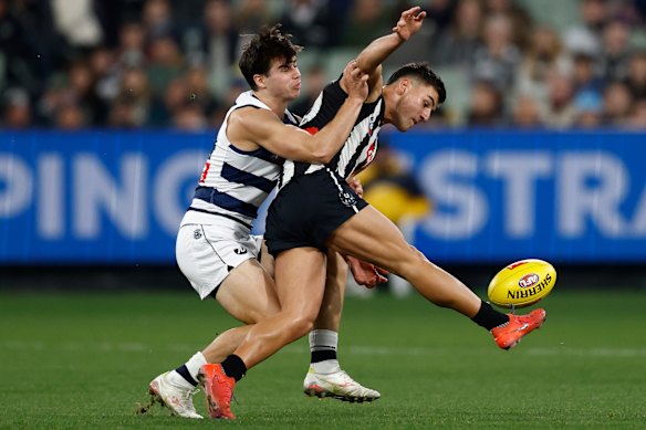 Nick Daicos was under pressure all game. 