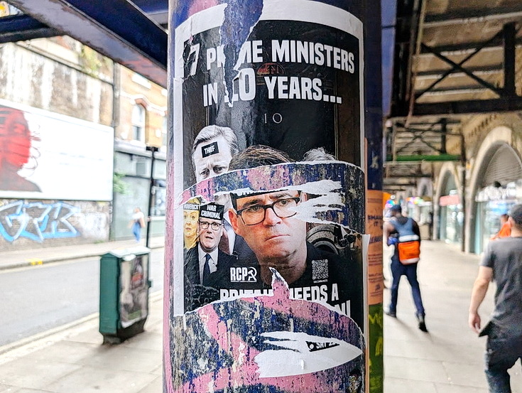Photo feature: street posters and stickers on the streets of Brixton, July 2026