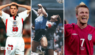 Michael Owen, Diego Maradona and David Beckham