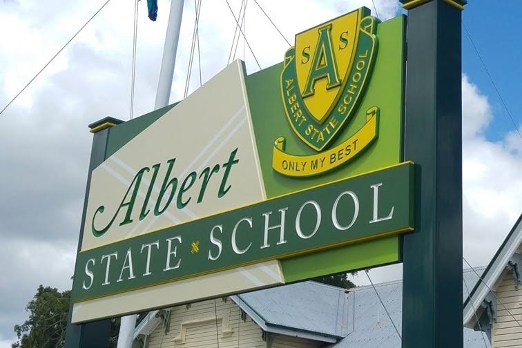 a sign from albert state school in maryborough