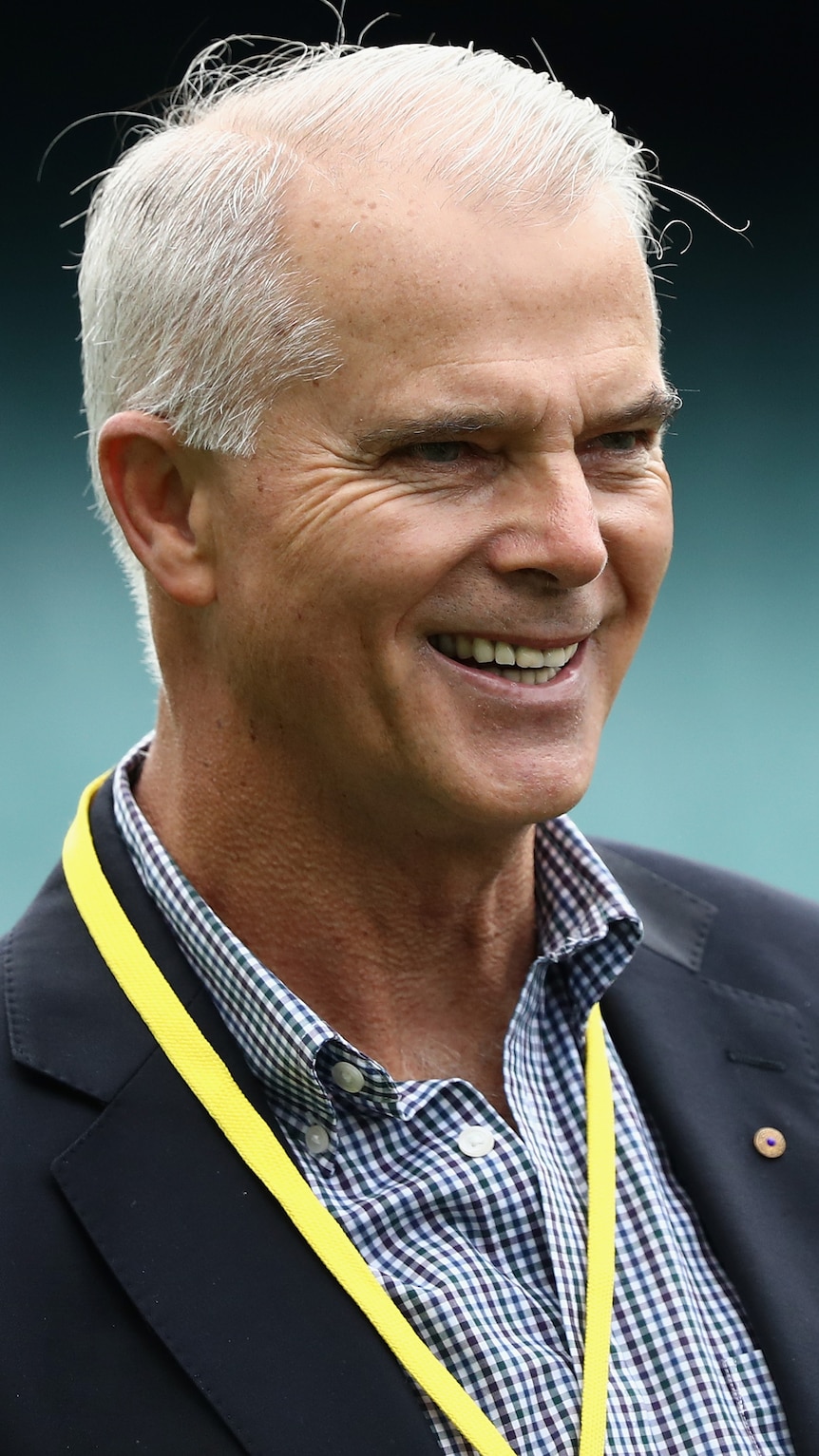 Rugby commentator Gordon Bray at a Wallabies training session in 2016.