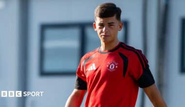 Manchester United forward Shea Lacey in training kit