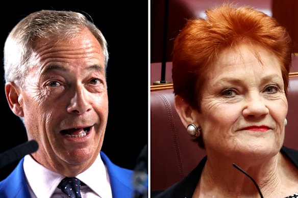 Nigel Farage and Pauline Hanson. 