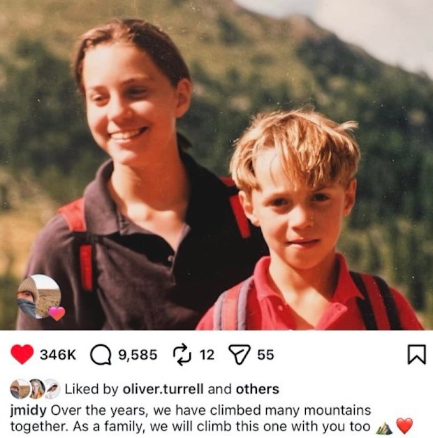 James Middleton touching post to sister Catherine, Princess of Wales, after she was diagnosed with cancer.