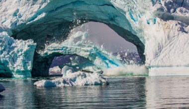 A calving iceberg in West Greenland.