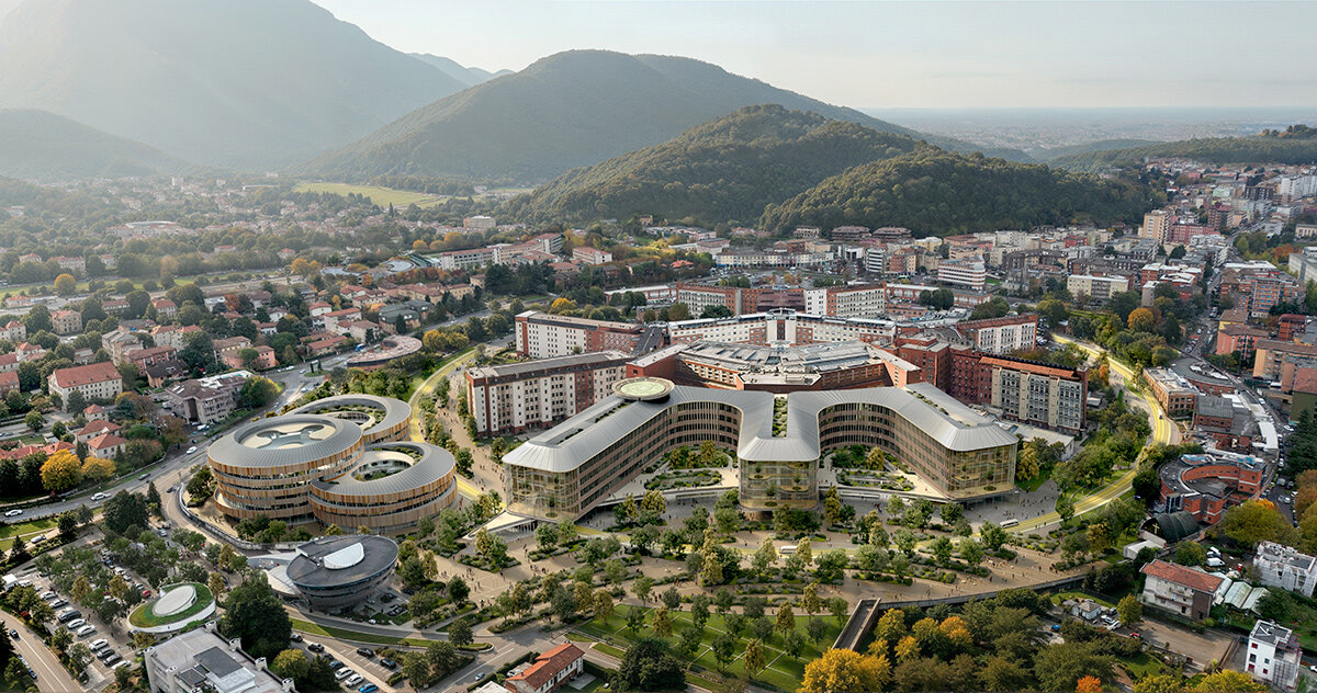 kilometer-long garden ring shapes carlo ratti associati's 'hospital of the future'