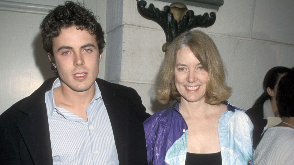 Casey Affleck and his mom at the Los Angeles premiere of "Committed" in April 2000.