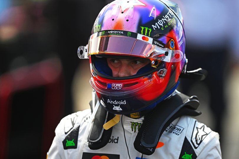 Oscar Piastri in parc ferme during the Sprint.