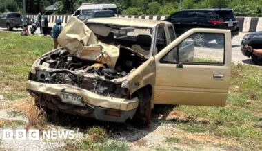 Eight Thai monks killed after 11-year-old drives truck into procession - BBC