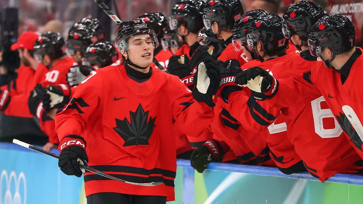 Macklin Celebrini at the Olympics