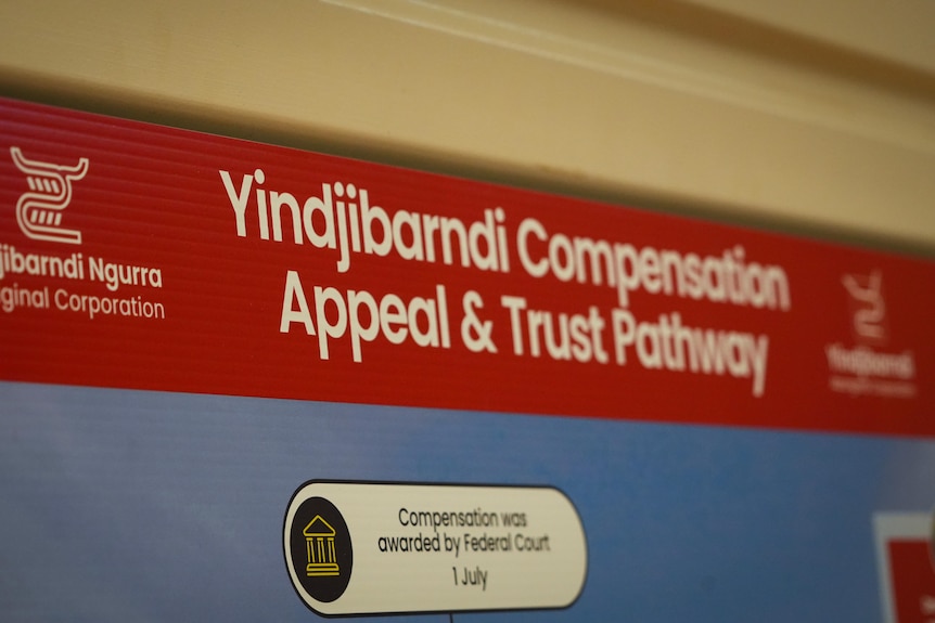 Signage displayed to the audience at the Yindjibarndi meeting.
