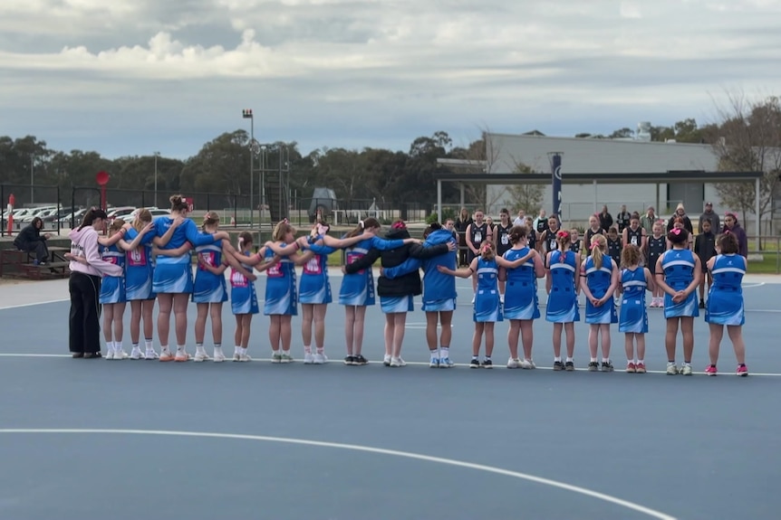 Teams lining up between