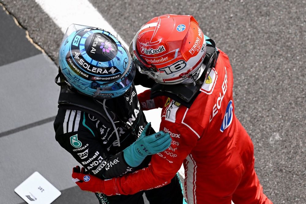 Charles Leclerc, Ferrari, George Russell, Mercedes