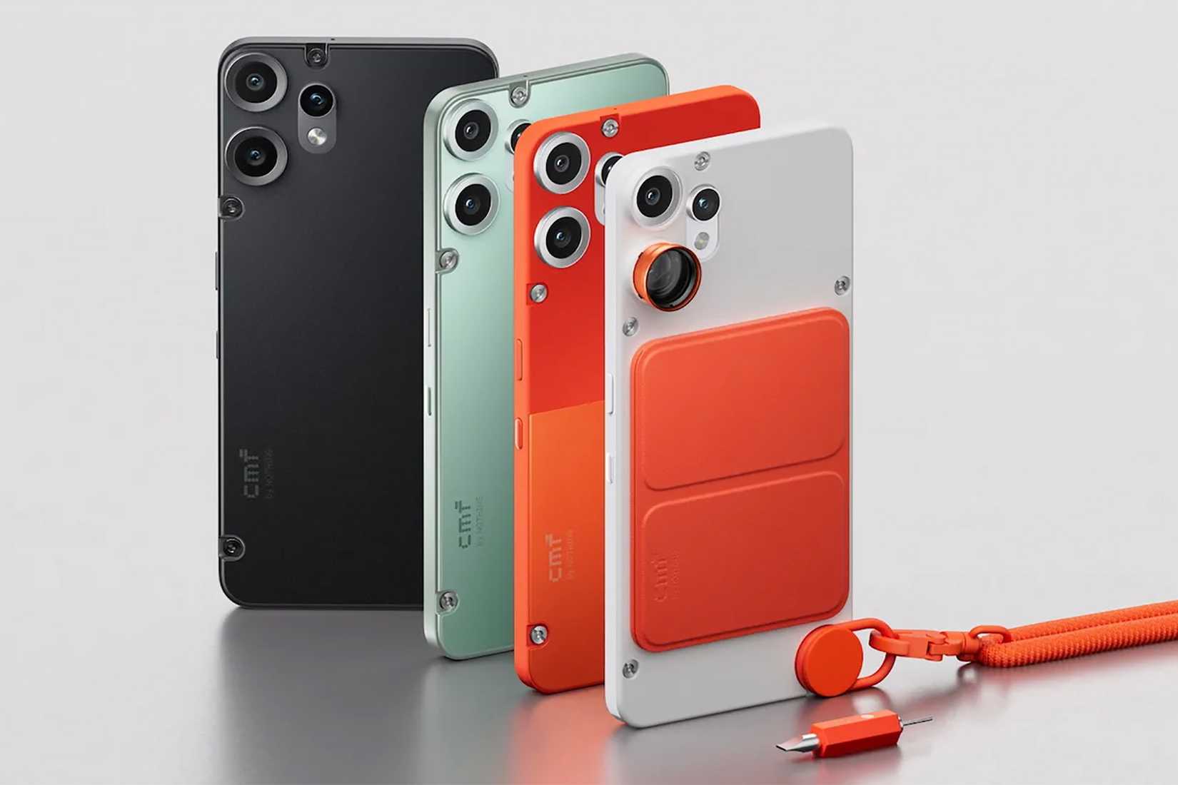 The CMF Nothing Phone 2 Pro in four colours.