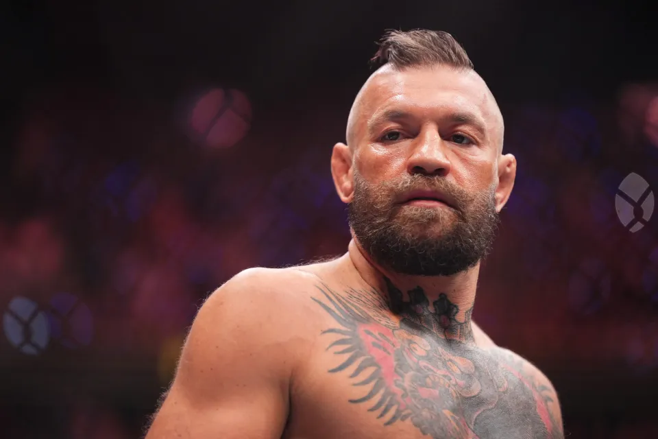Conor McGregor of Ireland prepares to face Max Holloway in a welterweight fight during the UFC 329 event at T-Mobile Arena on July 11, 2026 in Las Vegas, Nevada