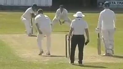Clips of the first slip fielder clipping his fingers just before the appeal have gone viral. (Screengrab from X)