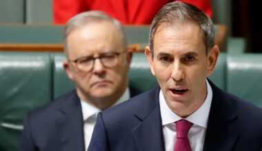 Treasurer Jim Chalmers delivers the 2026-27 Federal Budget at Parliament House on May 12 in Canberra. (Photo by Hilary Wardhaugh/Getty Images)