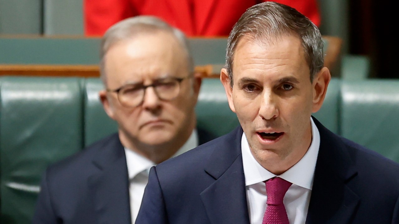 Treasurer Jim Chalmers delivers the 2026-27 Federal Budget at Parliament House on May 12 in Canberra. (Photo by Hilary Wardhaugh/Getty Images)