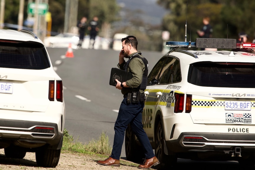 SA emergency services at the scene of a major police incident.