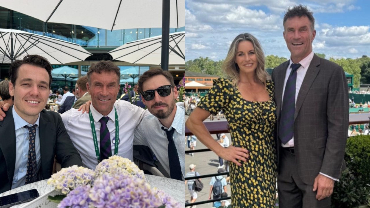 ‘Very special’: Australian tennis legend Pat Cash shares rare photo with sons as they join him at Wimbledon