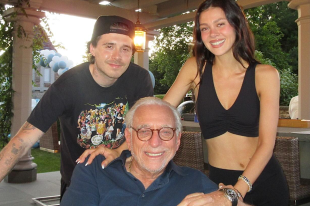 Brooklyn Beckham, Nicola Peltz and Nelson Peltz.