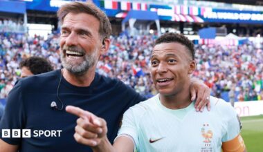 Jurgen Klopp and Kylian Mbappe