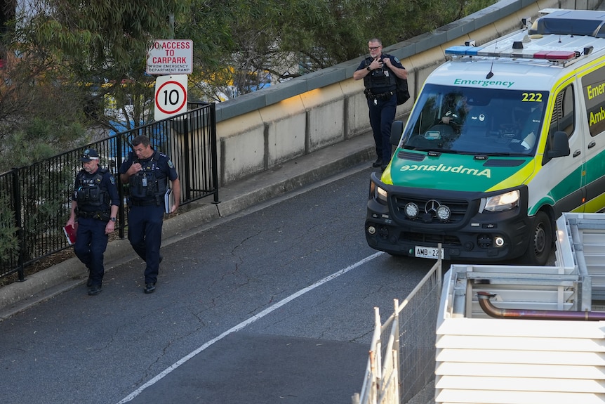 The scene of an incident at the Flinders Medical Centre.