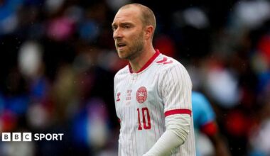 Christian Eriksen playing for Denmark