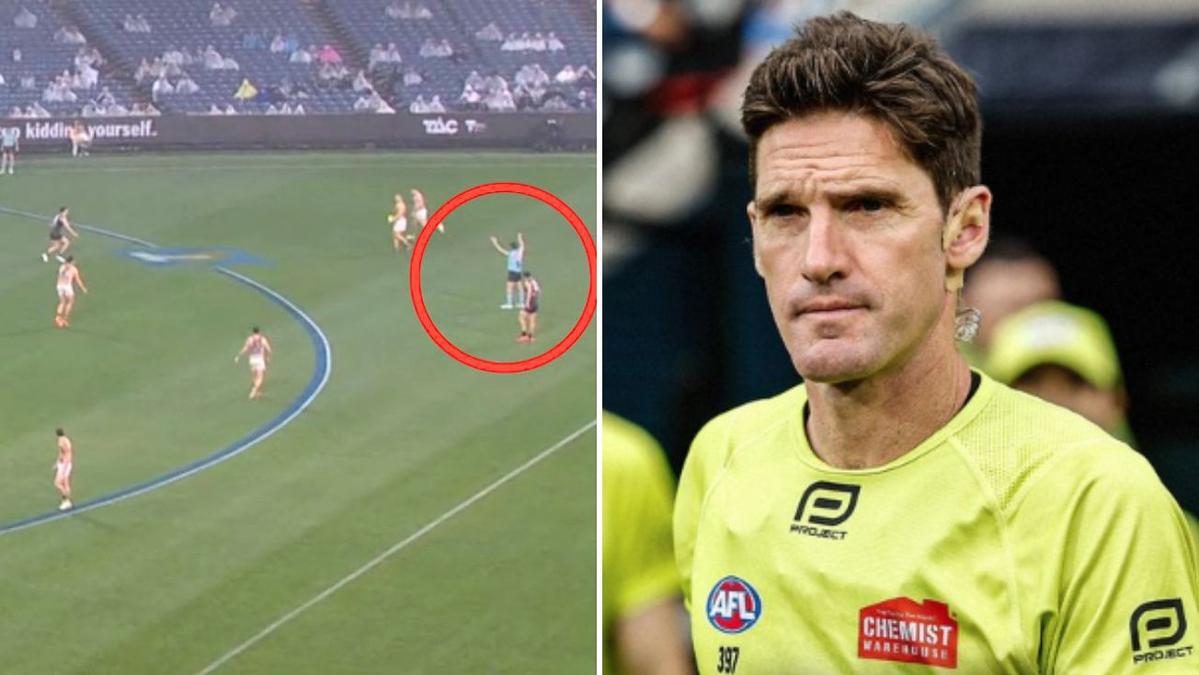 Umpires meet league officials after AFL’s own website posts ‘clickbait’ headline about Matt Stevic