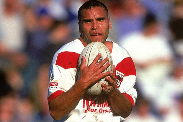 Anthony Mundine playing for the Dragons.