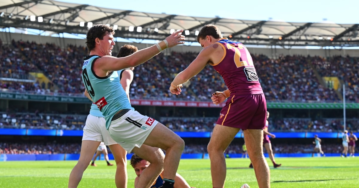 Coaches Josh Carr and Chris Fagan clash over Brisbane Lions' physicality after Ty Gallop's crude shove on Port Adelaide Power's Mitch Georgiades