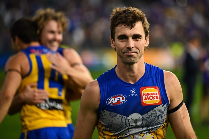Jamie Cripps of the Eagles is happy with the win.