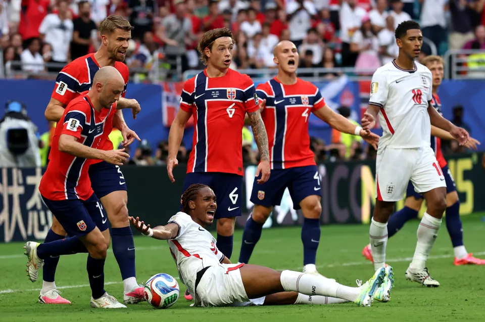 Djed Spence reacts during England Norway