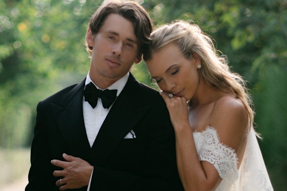 Alex de Minaur and Katie Boulter on their wedding day.