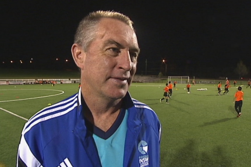 Paul Wade coaching kids' soccer