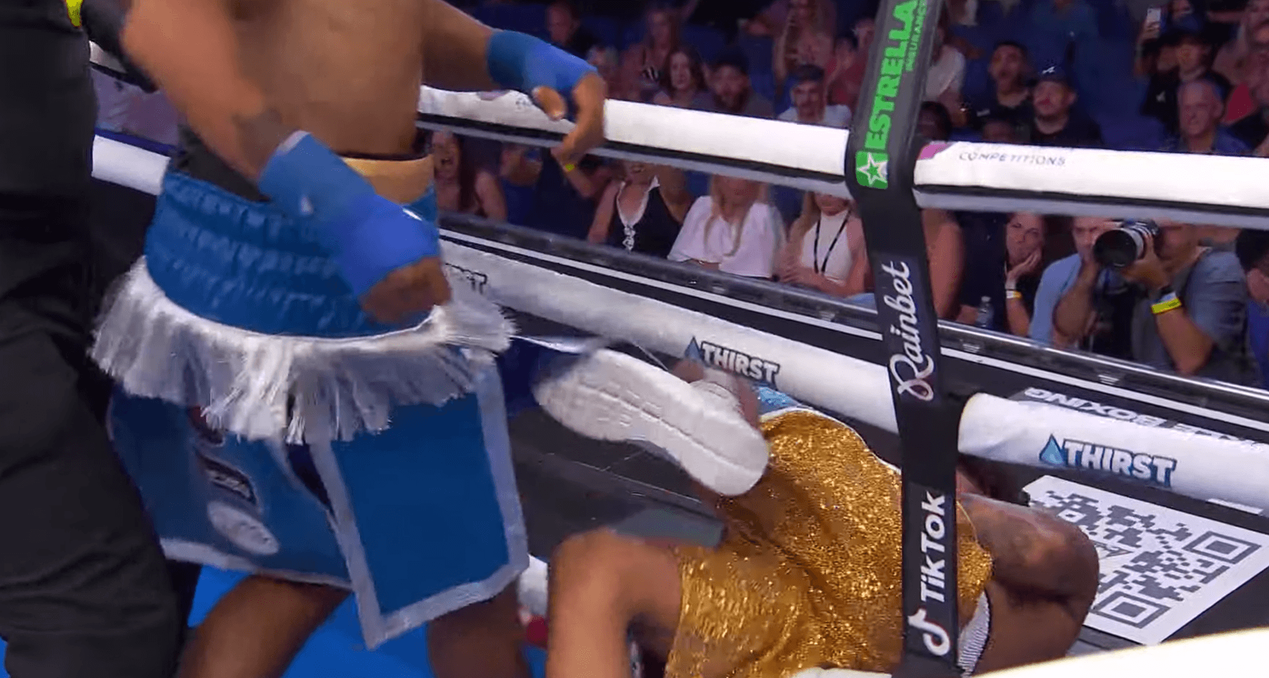 Amado Vargas kicked out of the ring by James Springer at BKB 57