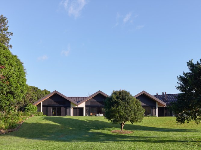 The secluded estate offers privacy, vast acreage and is only a short drive from the coast.