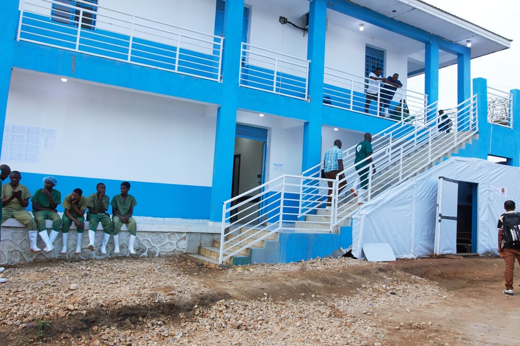 Health workers at the Evangelical Medical Centre in Bunia on Friday. Ebola clinical trials are taking place there. Photo: AP