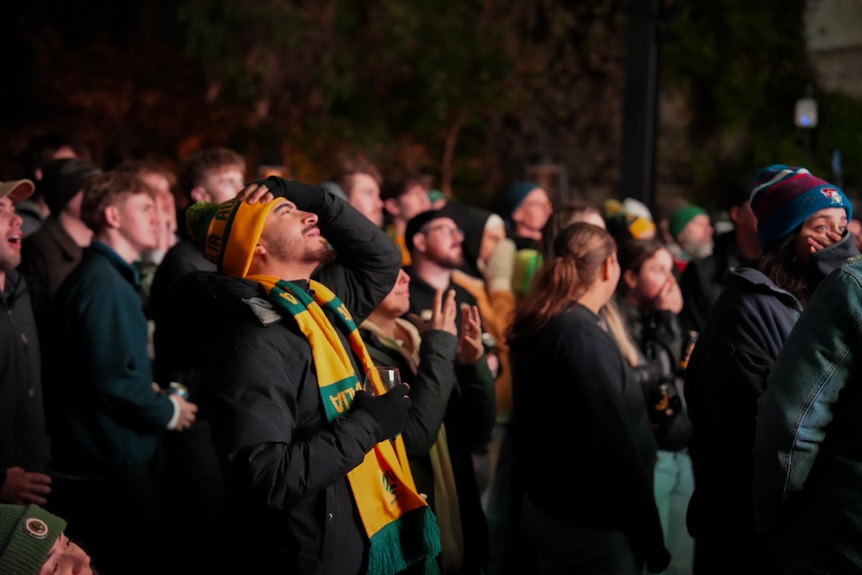 Socceroos fans look sad