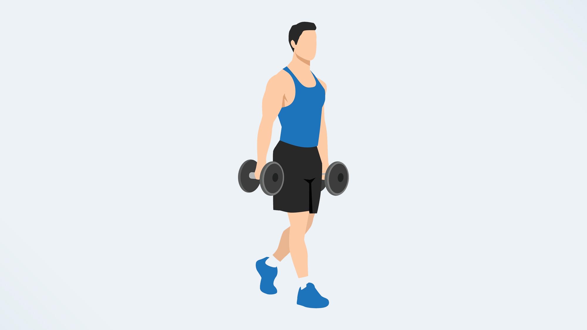 an illo of a man doing a farmers walk